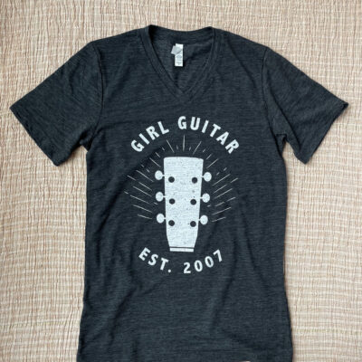 Gray V-Neck Logo Tee