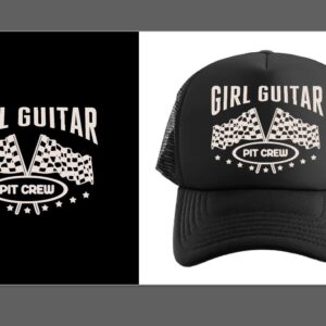Girl Guitar Pit Crew Trucker Hat