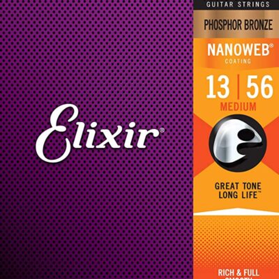 Elixir Medium Acoustic Strings with Nanoweb Coating