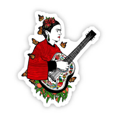 Frida Playing Guitar Sticker