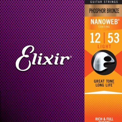 Elixir Light Acoustic Strings with Nanoweb Coating